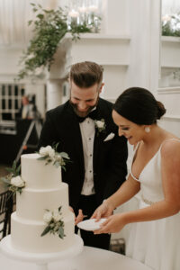 Couple cutting a cake